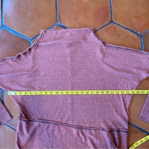 We The Free People Womens Small S Rust Ribbed Raw Hem Oversized Dolman Tunic Top - Picture 7 of 7